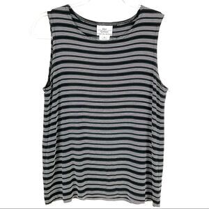 Hot Cotton Vintage Black White Striped Slinky Tank Top Small